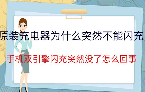 原装充电器为什么突然不能闪充了 手机双引擎闪充突然没了怎么回事？